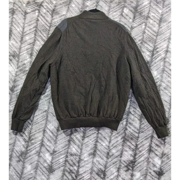 Fairway & Greene Sweater Men Large Italian Merino Wool Argyle Golf 1/4 Zip Lined - Picture 2 of 12